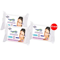 Fresh'n Soft Makeup Remover Wipes, 20 Sheets, All Skin Types, 2 Pack + 1 pack for Free