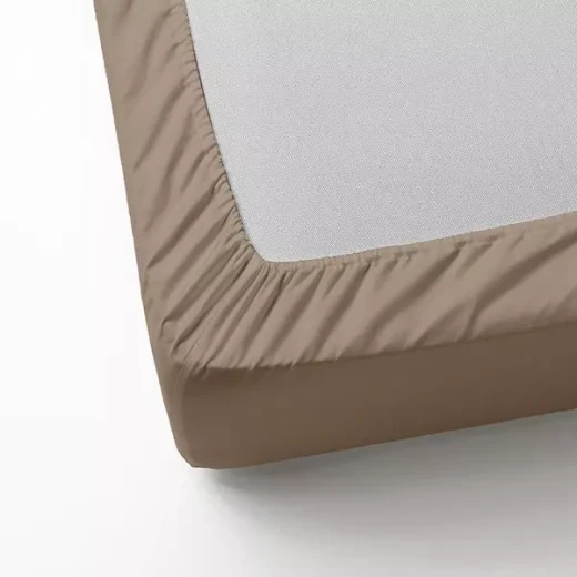 Nova Home MicroBasic Fitted Sheet Set, King Size, Beige Color - Nova Home - Image 2