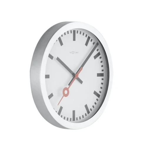 Nextime station wall clock, silver color - Nextime - Image 2