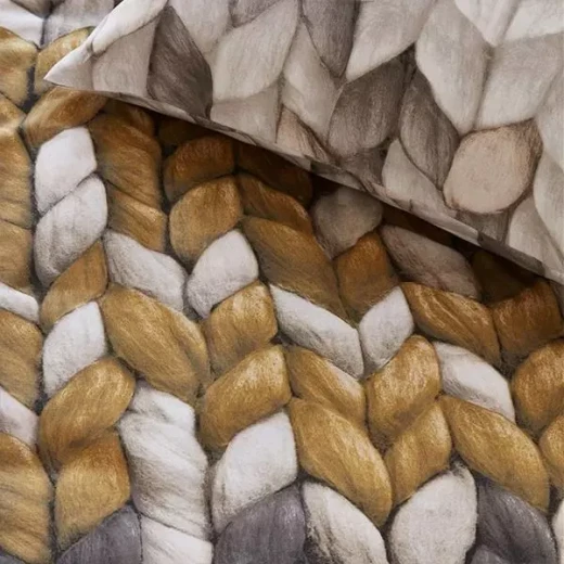 Bedding house warmly duvet cover set, ochre color, king size, 3 pieces - Bedding House - Image 3