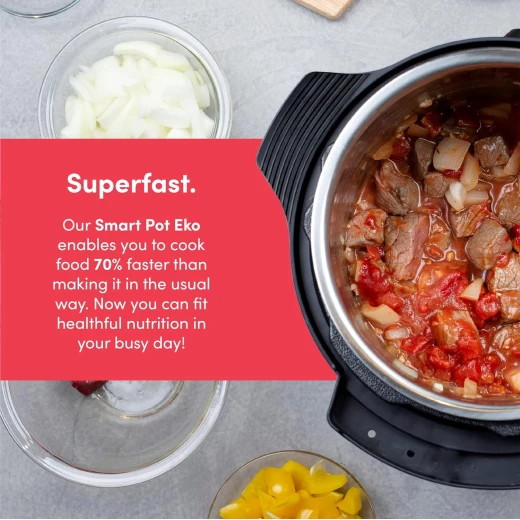 Nutricook Smart Pot Eko 1000 Watts - 9 in 1 Instant Programmable Electric Pressure Cooker, 6 Liters, NC-SPEK6 1Years Warranty - Nutricook - Image 7