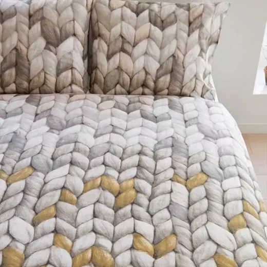 Bedding house warmly duvet cover set, ochre color, queen size, 3 pieces - Bedding House - Image 2