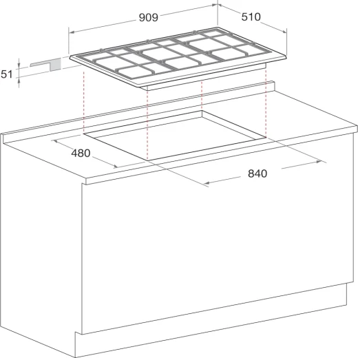 Ariston bi hob 90cm - gas - 5 burners - cast iron - ARISTON - Image 3