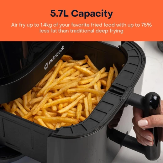 Nutricook Air Fryer 3 Vision with Clear Window and Internal Light , 5.7L, Air Fry, Roast, Bake, Dehydrate & Reheat, 6 Presets, AF357V, Black, 1700 Watts, 1Years limited Warranty - Nutricook - Image 5