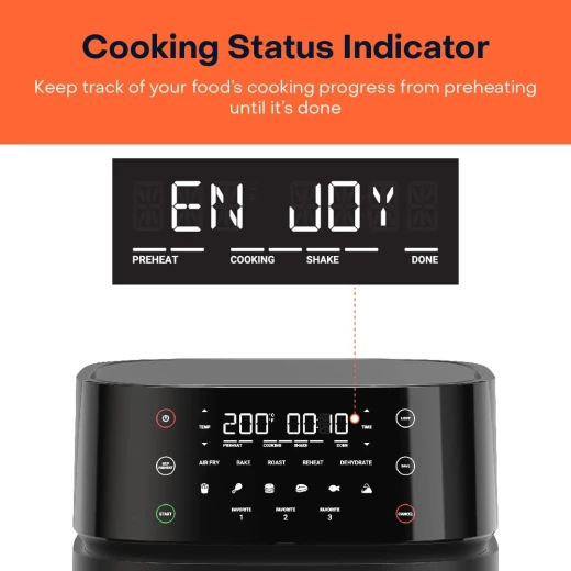 Nutricook Air Fryer 3 Vision with Clear Window and Internal Light , 5.7L, Air Fry, Roast, Bake, Dehydrate & Reheat, 6 Presets, AF357V, Black, 1700 Watts, 1Years limited Warranty - Nutricook - Image 7