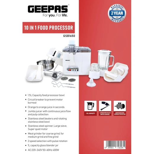 GEEPAS 10-In-1 Food Processor Juicer - GEEPAS - Image 2