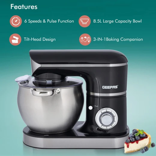 Geepas Kitchen Machine, 8.5L Capacity, 1500W, 6 Levels Mixing Speed Control - GEEPAS - Image 2