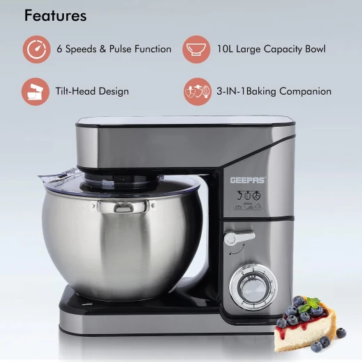 Geepas Kitchen Machine, 10L Capacity, 2000W Copper Motor - GEEPAS - Image 3