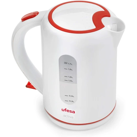 UFESA Electric Kettle, 1.7 L, 2000 W, White/Red - Ufesa - Image 4