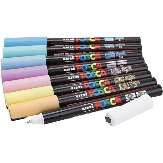 Uni-Ball | Uni Posca Extra Fine Tip Pen | Soft Colors | 8 pcs - Image 3