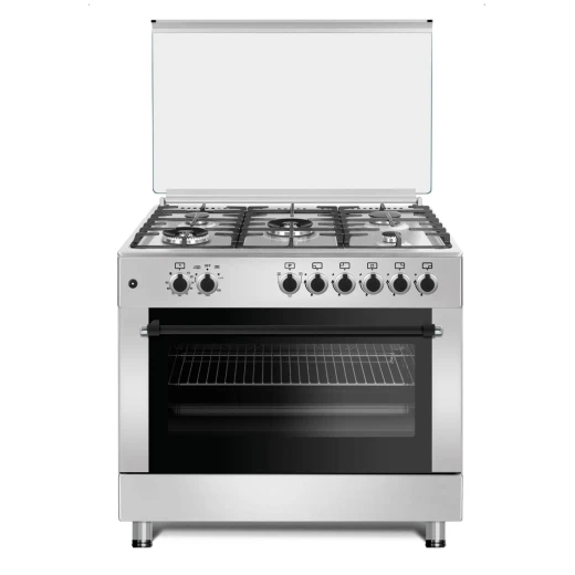 Conti 90cm Gas Cooker: 5-Burner Design with Double Fan Oven for Superior Home Cooking. Featuring Model GASCOKR.0008. Enjoy Precise Control and Exceptional Baking Performance with This Stylish Gas Cooker. Conti 90cm Gas Cooker: 5-Burner Design with Double Fan Oven for Superior Home Cooking. Featuring Model GASCOKR.0008. Enjoy Precise Control and Exceptional Baking Performance with This Stylish Gas Cooker.