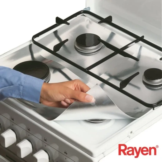 Rayen Anti Dirt Foil Set of 8 for Gas Stoves Kitchen Protection Oil and Grease Stain Prevention - Rayen - Image 4