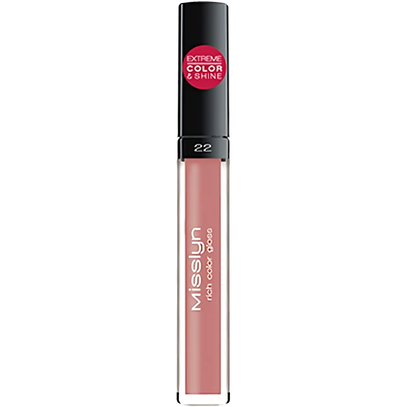 Misslyn Nude Rich Color Lip Gloss Long Lasting Shine Angled Applicator Makeup for Women - Misslyn
