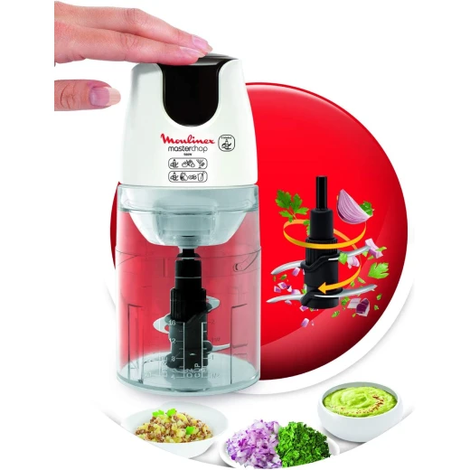 MOULINEX Masterchop Chopper, 500 Watts, White / Black - MOULINEX - Image 4