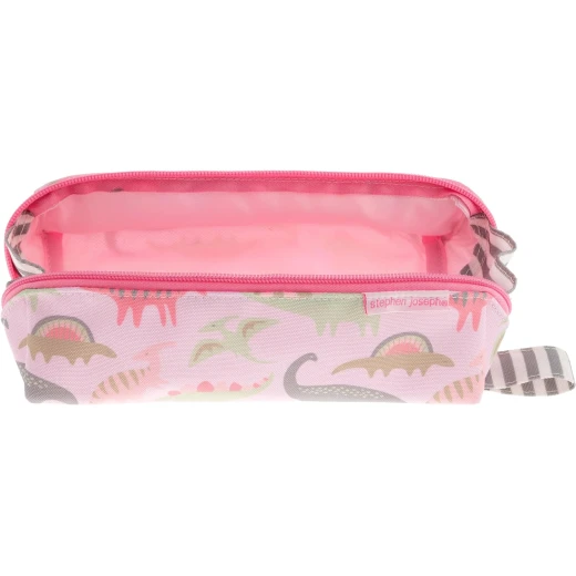 Stephen Joseph All Over Printed Pencil Pouch, Pink Dino - Stephen Joseph - Image 2