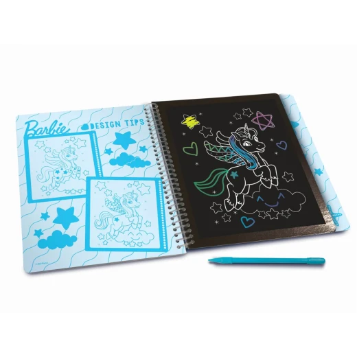 Lisciani Giochi Barbie Mer-mazing Scratch Reveal Sketchbook: Creative Coloring Fun with Rainbow Colors, Includes Wooden Pencil, 21x21x3cm - Lisciani giochi - Image 4