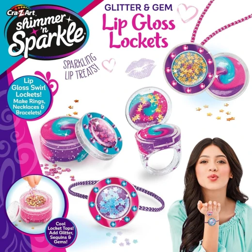 Car-Z-Art Shimmer 'N Sparkle Glitter & Gem Lip Gloss Locket SNS-65548 Car-Z-Art Shimmer 'N Sparkle Glitter & Gem Lip Gloss Locket SNS-65548