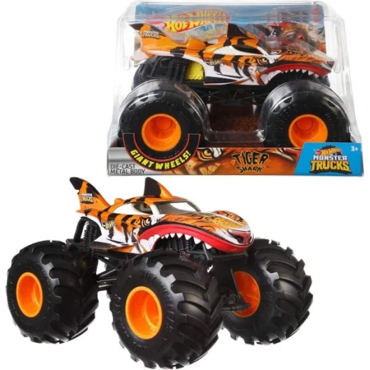 Hot Wheels Monster Trucks Tiger Shark Diecast 1:24 Scale Truck for Kids Ages 3-8, Featuring Giant Wheels and a Cool Design, Perfect Toy Gift Hot Wheels Monster Trucks Tiger Shark Diecast 1:24 Scale Truck for Kids Ages 3-8, Featuring Giant Wheels and a Cool Design, Perfect Toy Gift