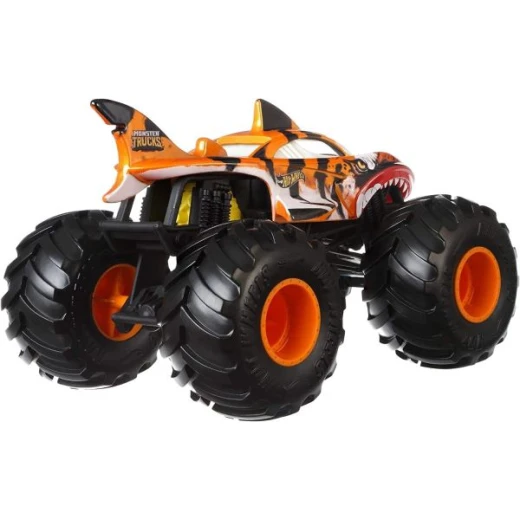 Hot Wheels Monster Trucks Tiger Shark Diecast 1:24 Scale Truck for Kids Ages 3-8, Featuring Giant Wheels and a Cool Design, Perfect Toy Gift - Hot Wheels - Image 2