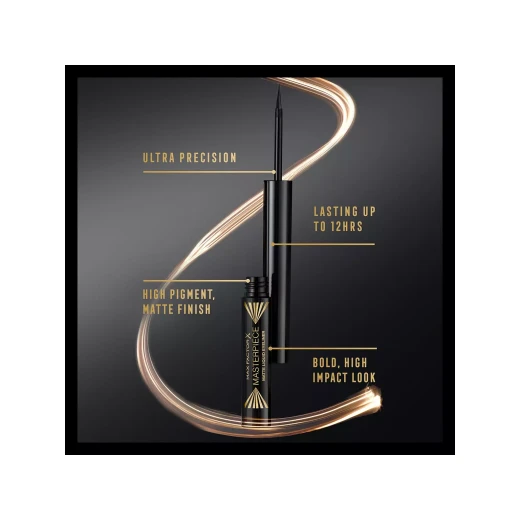 Max Factor Masterpiece Waterproof Matte Liquid Eyeliner Black Long Lasting Precision Makeup - Max Factor - Image 4