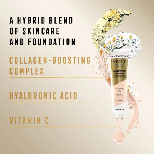 Max Factor Miracle Pure Radiant Complexion Foundation SPF 30 Golden 75 Makeup 30ml Flawless Finish - Max Factor - Image 4