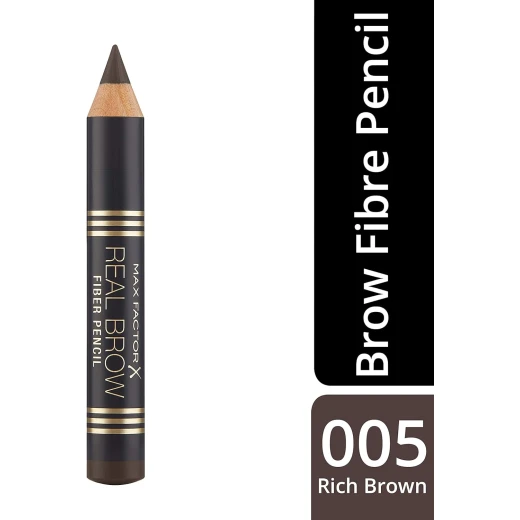 Max Factor Real Brow Eyebrow Pencil Rich Brown 005 Fuller Brows Makeup Defining Pencil - Max Factor - Image 2