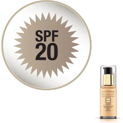 Max Factor Facefinity 3 in 1 Foundation 63 Sun Beige Long Lasting Coverage 30ml Makeup Base - Max Factor - Image 6