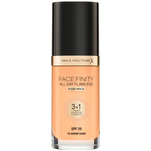 Max Factor Facefinity 3 in 1 Foundation Warm Sand All Day Coverage Makeup for Flawless Skin Max Factor Facefinity 3 in 1 Foundation Warm Sand All Day Coverage Makeup for Flawless Skin