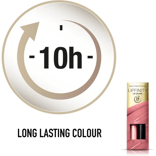 Max Factor Lipfinity 300 Pink Long Lasting Matte Lipstick Set with Gloss Makeup for All Day Wear - Max Factor - Image 3