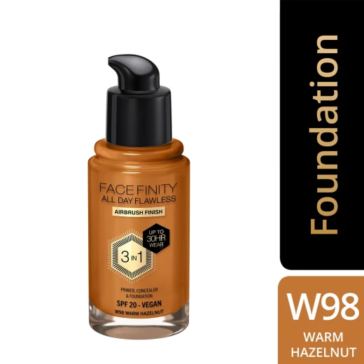 Max Factor Facefinity 3 in 1 Foundation Warm Hazelnut 30ml Long Lasting Coverage Makeup for All Skin Types - Max Factor - Image 5