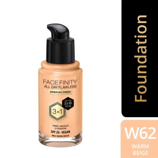 Max Factor Facefinity 3 in 1 Foundation Warm Beige Full Coverage Makeup SPF20 Flawless Complexion - Max Factor - Image 5
