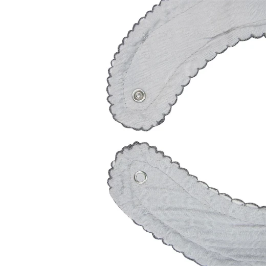 BabyJem Muslin Bib PLAIN, Grey - BabyJem - Image 3