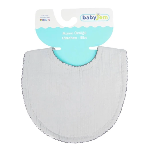 BabyJem Muslin Bib PLAIN, Grey BabyJem Muslin Bib PLAIN, Grey