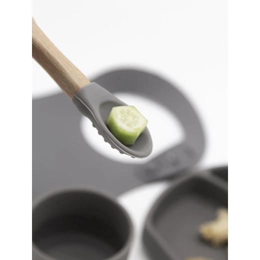 BabyJem Silicone Feeding Set, Grey - BabyJem - Image 2