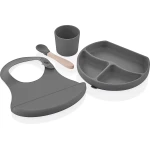 BabyJem Silicone Feeding Set, Grey - BabyJem