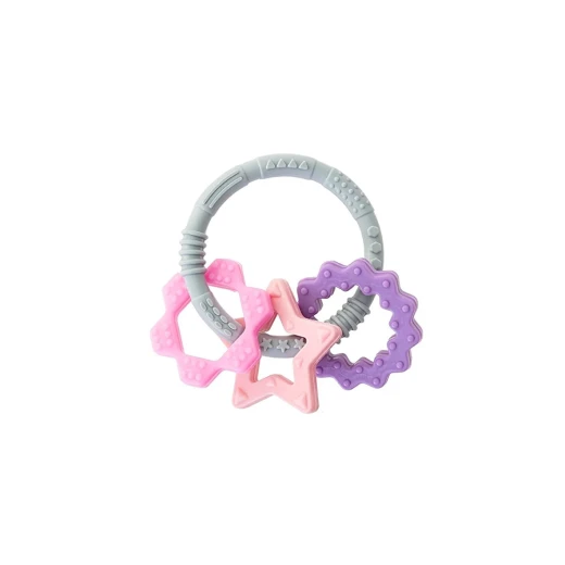 Babyjem Silicone Ring Baby Teether – Pink Babyjem Silicone Ring Baby Teether – Pink
