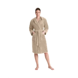 Cannon Plain Unisex Bathrobe (1 Piece), 100% Cotton, M, Linen