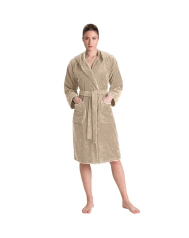 Cannon Plain Unisex Bathrobe (1 Piece), 100% Cotton, M, Linen - BabyJem