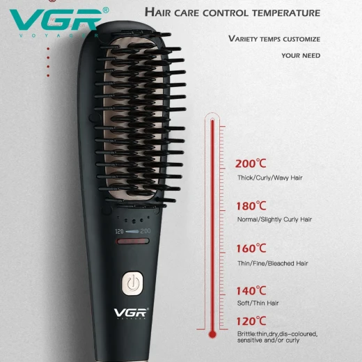 VGR Professional Hair Straightener Comb with Indicator Light - VGR - Image 3