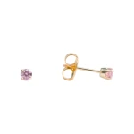 Studex Gold Plated CZ Pink Sterilized Ear Studs - Studex