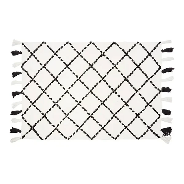 Aratextil Carpet Cotton Tanger 140x200 Black/Crema - Aratextil