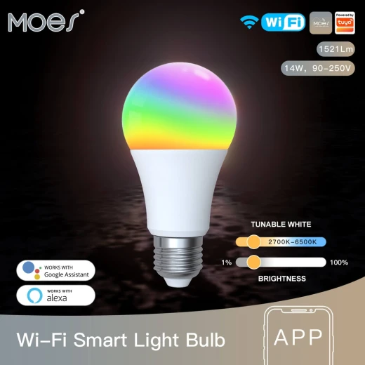 Moes Smart LED Bulb, 14W - MOES - Image 2