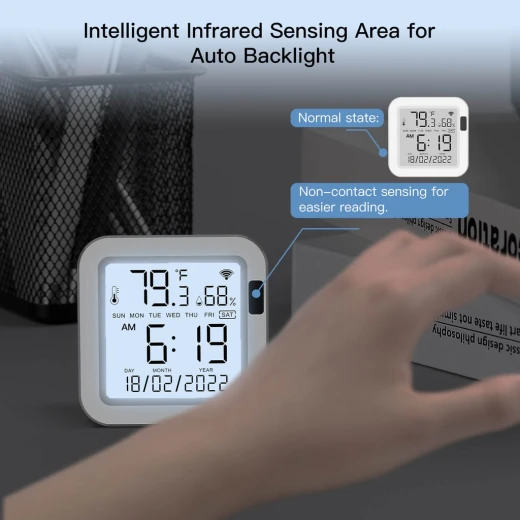 Moes WiFi Smart Temperature & Humidity Sensor with LCD Screen - MOES - Image 5