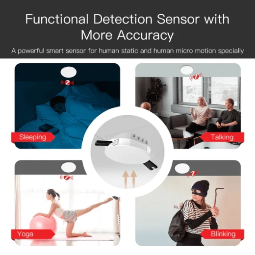 Moes Zigbee/ Wifi Smart Human Presence Detector PIR mm Wave Radar Detection Sensor Ceiling Mount - MOES - Image 6
