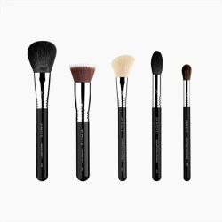 Sigma Beauty Classic Makeup Brush Set 5 Piece Kit for Full Face Application & Flawless Finish