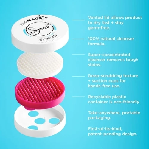 Sigma 2 in 1 Makeup Brush Cleanser Silicone Texture Antimicrobial Travel Size Brush Cleaner for All Brushes - Sigma - Image 3