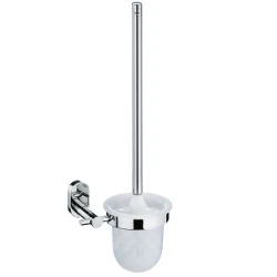 Lucido Toilet Brush Holder with Wall Mount - Silver - Kela
