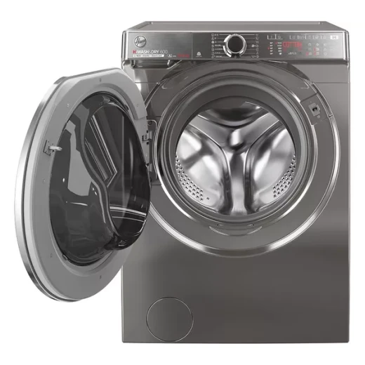 غسالة ومجفف هوفر Wash 600 – سعة 10 كجم – مزودة بالواي فاي – لون جرافيت – موديل H6DPB6106BCR8-80 – تصميم عملي يجمع بين الغسل والتجفيف بكفاءة عالية مع التحكم الذكي عن بُعد عبر التطبيق - هوفر - Image 2