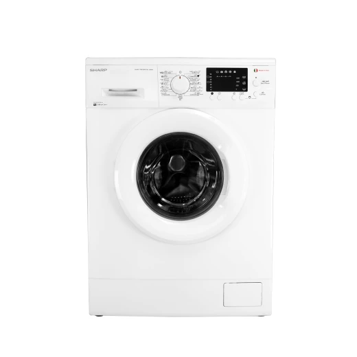Sharp washing machine – 8 kg capacity – 1000 RPM spin speed – A+++ energy efficiency class – LED display – flood protection – white color – model ES-FE810DZL-W – practical and efficient design for gently washing clothes and protecting everyday fabrics Sharp washing machine – 8 kg capacity – 1000 RPM spin speed – A+++ energy efficiency class – LED display – flood protection – white color – model ES-FE810DZL-W – practical and efficient design for gently washing clothes and protecting everyday fabrics