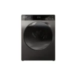 غسالة 12.5 كجم 1200 دورة في الدقيقة  15 برنامج A+++  وظيفة تقليل الضوضاء ES-FP1252KJZ-S كروم داكن من شارب - شارب